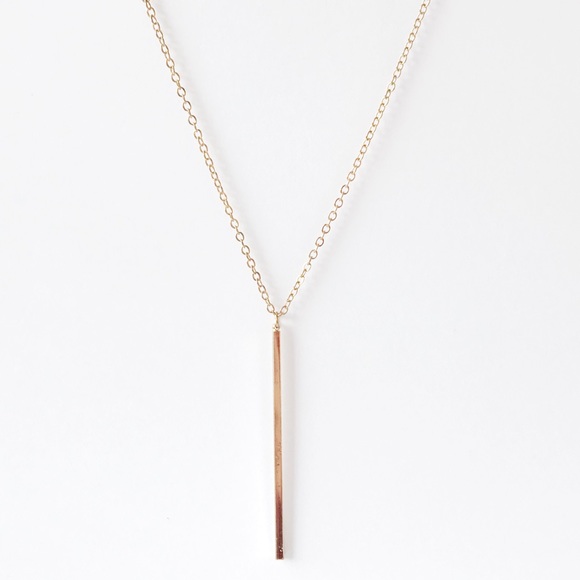 🌻5 FOR $25🌻 Vertical Gold Bar Chain Necklace - Picture 2 of 4